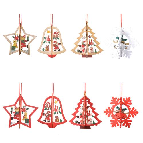 Décoration de Noël suspendus, bois, moitié à la main, Conception de Noël & styles différents pour le choix & creux, Vendu par PC