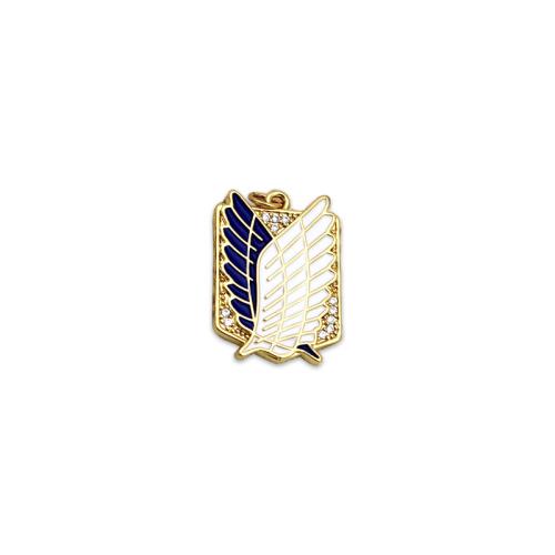 Cubic Zirconia Micro Pave Brass Pendant, plated, DIY & micro pave cubic zirconia & enamel, golden 