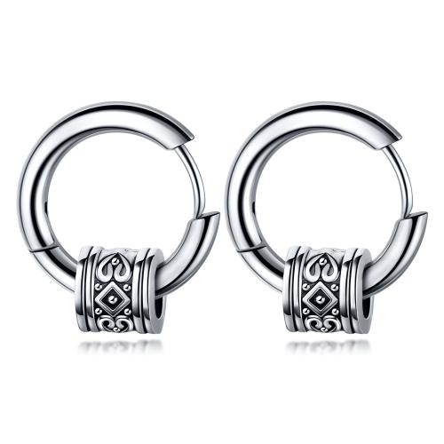 Stainless Steel Huggie Hoop Earring, 304 Stainless Steel, polished, for man, original color 