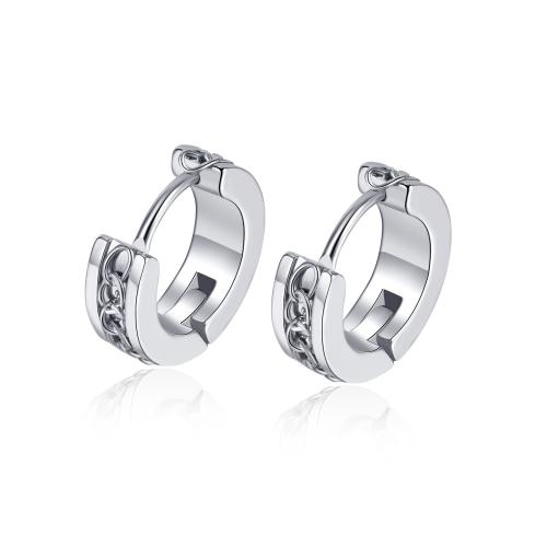 Stainless Steel Huggie Hoop Earring, 304 Stainless Steel, plated, Unisex 