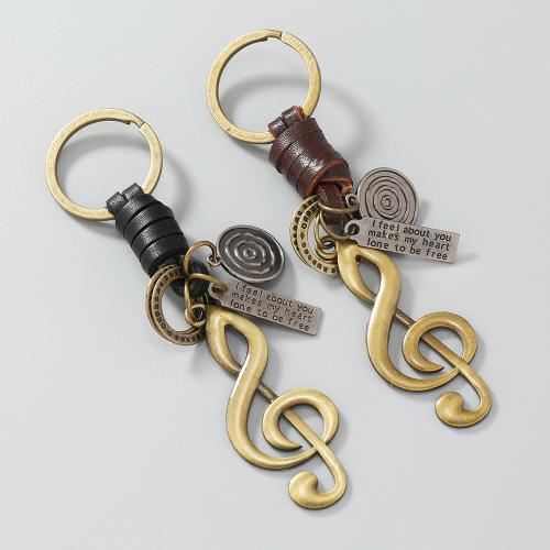 PU Leather Key Chain, Zinc Alloy, with PU Leather & Iron, plated, fashion jewelry 