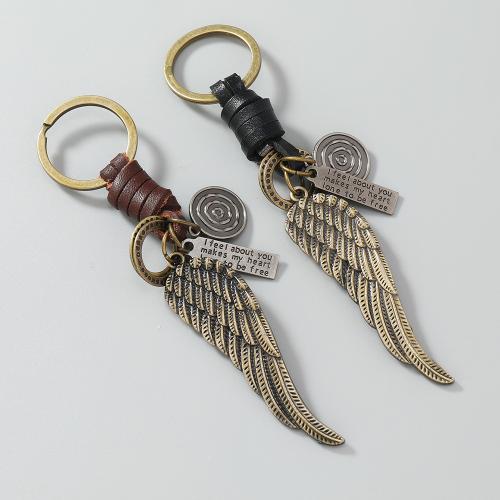 PU Leather Key Chain, Zinc Alloy, with PU Leather & Iron, plated, fashion jewelry 