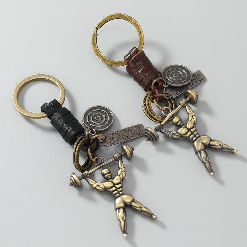 PU Leather Key Chain, Zinc Alloy, with PU Leather & Iron, plated, fashion jewelry 