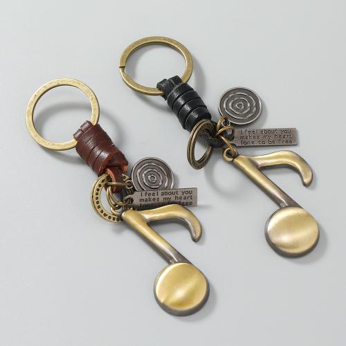 PU Leather Key Chain, Zinc Alloy, with PU Leather & Iron, plated, fashion jewelry 