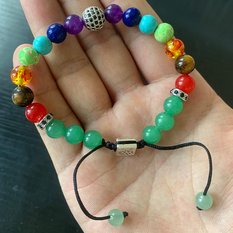 Pulsera de Piedras Preciosas, con Hilo cristal, diferentes materiales para la opción & unisexo & Modificado para requisitos particulares & diferentes estilos para la opción & micro arcilla de zirconia cúbica, más colores para la opción, longitud:19 cm, Vendido por UD