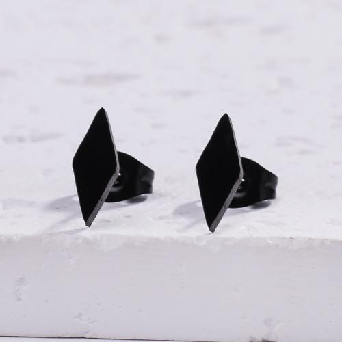 Edelstahl Stud Ohrring, 304 Edelstahl, Rhombus, Modeschmuck & für Frau, keine, 10x4mm, verkauft von Paar