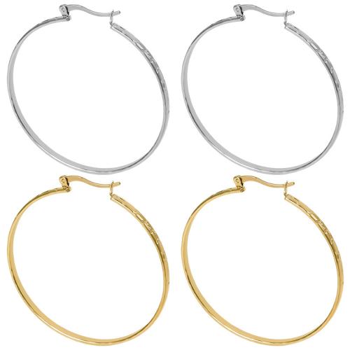 Stainless Steel Hoop Earring, 304 Stainless Steel, Donut, Vacuum Ion Plating, fashion jewelry & for woman 