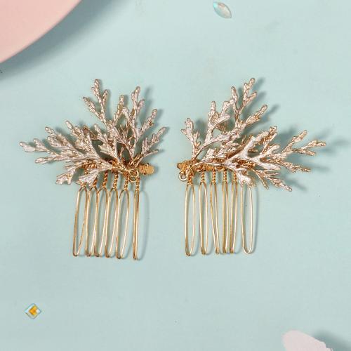 Decorative Hair Combs, Zinc Alloy, plated, for bridal & with rhinestone 