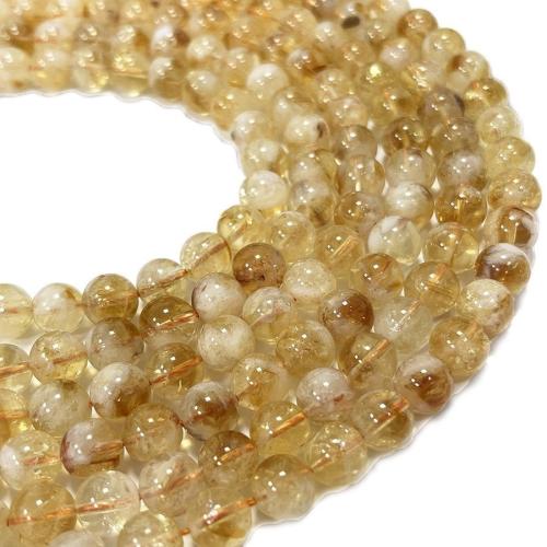 Natural Citrine Beads, Round, DIY 