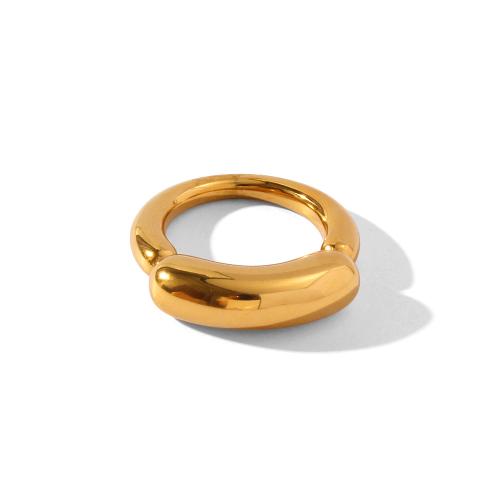 Edelstahl Fingerring, 304 Edelstahl, goldfarben plattiert, Modeschmuck & verschiedene Größen vorhanden, goldfarben, verkauft von PC