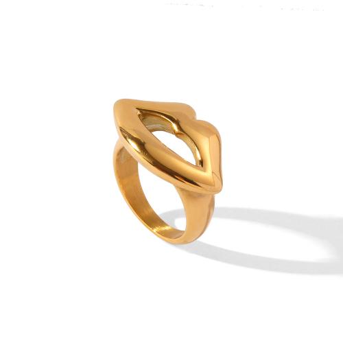 Edelstahl Fingerring, 304 Edelstahl, goldfarben plattiert, Modeschmuck & verschiedene Größen vorhanden, goldfarben, verkauft von PC