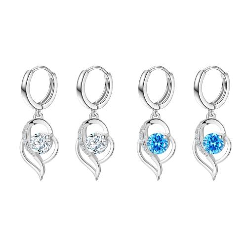 Stainless Steel Drop Earring, 304 Stainless Steel & micro pave cubic zirconia & for woman 