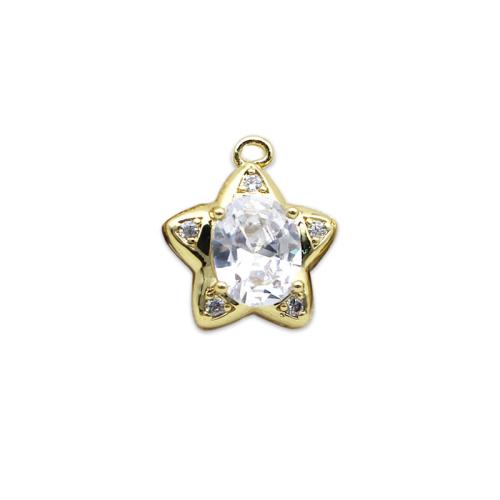 Cubic Zirconia Micro Pave Brass Pendant, with Acrylic, plated, DIY & micro pave cubic zirconia 