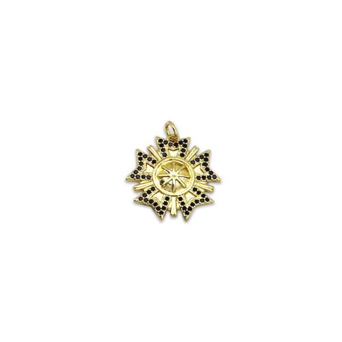 Cubic Zirconia Micro Pave Brass Pendant, plated, DIY & micro pave cubic zirconia & enamel 