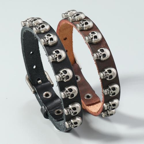 bracelet de cordon en PU , alliage de zinc, avec cuir PU, Placage, pour homme, plus de couleurs à choisir, Vendu par PC