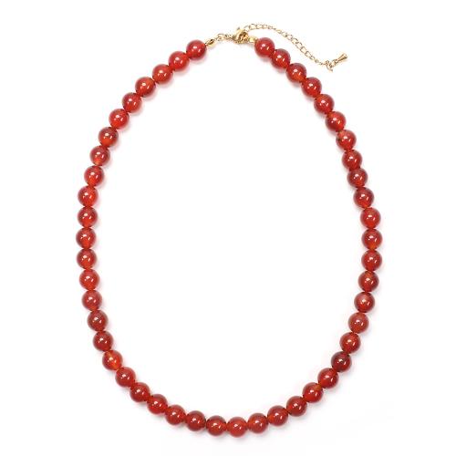 Collar de ágata roja, Ágata roja, para mujer, Rojo, longitud:50 cm, Vendido por UD