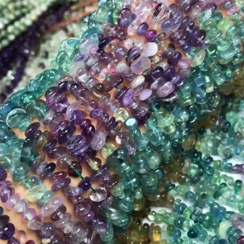 Fluorite Beads, Natural Fluorite, irregular, polished, gradient color & DIY, multi-colored, 4mm Approx 38-40 cm 