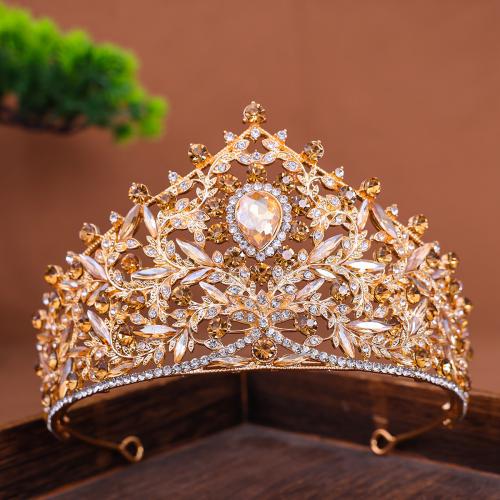 Tiaras nupciales, aleación de zinc, para novia & para mujer & con diamantes de imitación, más colores para la opción, 170x90mm, Vendido por UD