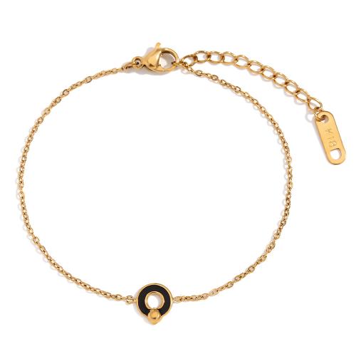 Pulseras de acero inoxidable, acero inoxidable 304, con 3cm extender cadena, 18K chapado en oro, Joyería & para mujer & esmalte, dorado, longitud:aproximado 16 cm, Vendido por UD