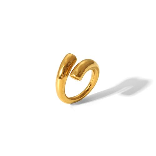 Edelstahl Fingerring, 304 Edelstahl, 18K vergoldet, Modeschmuck & für Frau, goldfarben, verkauft von PC