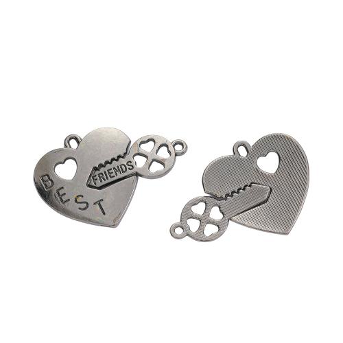 Zinc Alloy Heart Pendants, DIY x ; x 