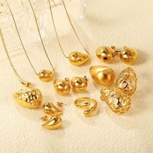 Fashion Stainless Steel Jewelry Sets, 304 Stainless Steel, Vacuum Ion Plating  & for woman, golden 