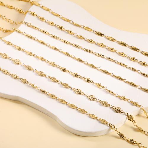 Stainless Steel Anklets Jewelry, 304 Stainless Steel, 18K gold plated, fashion jewelry & for woman, golden 