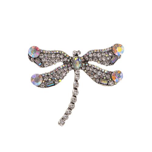 Zinc Alloy Jewelry Brooch, Dragonfly, fashion jewelry & for woman & with rhinestone 