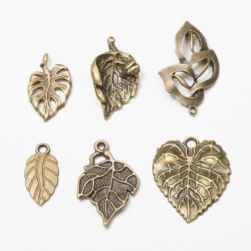 Zinc Alloy Leaf Pendants, antique bronze color plated, DIY Approx [