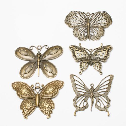 Zinc Alloy Animal Pendants, Butterfly, antique bronze color plated, DIY Approx [