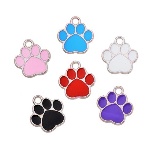 Zinc Alloy Enamel Pendants, Claw, silver color plated, DIY [