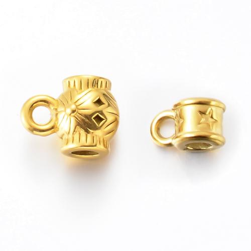 Titanium Steel Bail Bead, gold color plated, DIY 