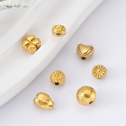 Titanium Steel Beads, gold color plated, DIY 