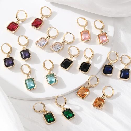 Cubic Zircon Brass Earring, plated, fashion jewelry & micro pave cubic zirconia 