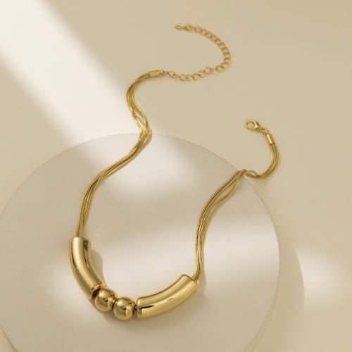 Zinc Alloy Necklace, with 7cm extender chain, gold color plated, fashion jewelry, golden cm 