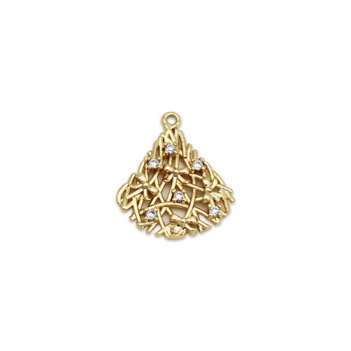 Cubic Zirconia Micro Pave Brass Pendant, plated, DIY & micro pave cubic zirconia, golden 