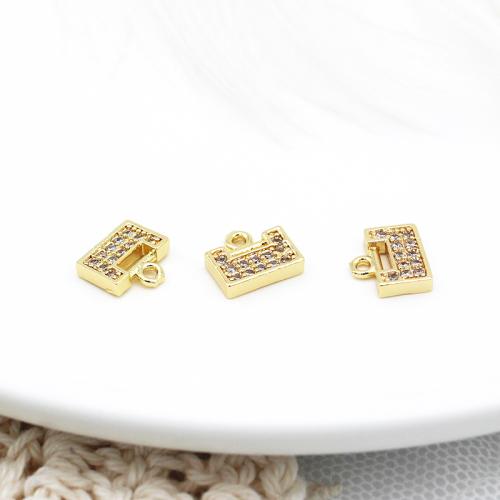 Cubic Zirconia Micro Pave Brass Pendant, Lock, plated, DIY & micro pave cubic zirconia, golden 