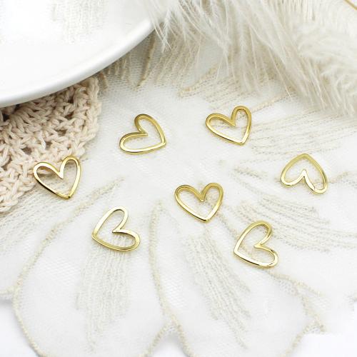 Brass Heart Pendants, plated, DIY, gold 