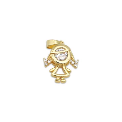 Cubic Zirconia Micro Pave Brass Pendant, plated, DIY & micro pave cubic zirconia, golden 