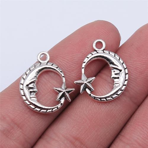 Zinc Alloy Jewelry Pendants, Moon and Star, plated, DIY 