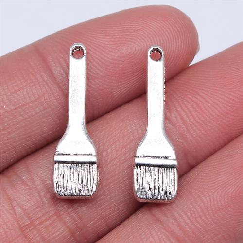 Zinc Alloy Jewelry Pendants, Brush, antique silver color plated, DIY 