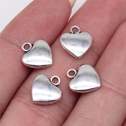 Zinc Alloy Heart Pendants, antique silver color plated, DIY 