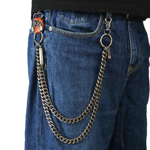 Body Chain Jewelry, Zinc Alloy, with PU Leather & Iron, plated, Double Layer & punk style & for man 