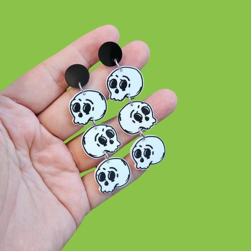 Acryl Ohrstecker, Design für Halloween & Modeschmuck & für Frau, 63x19mm, verkauft von Paar