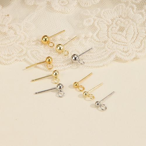 Brass Earring Stud Component, DIY & with loop 