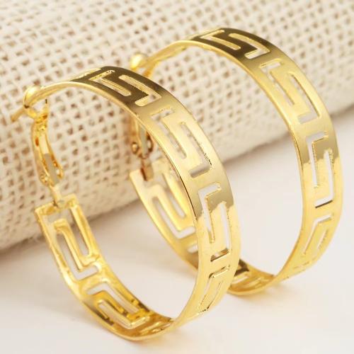 Zinc Alloy Hoop Earring, fashion jewelry & for woman & hollow 