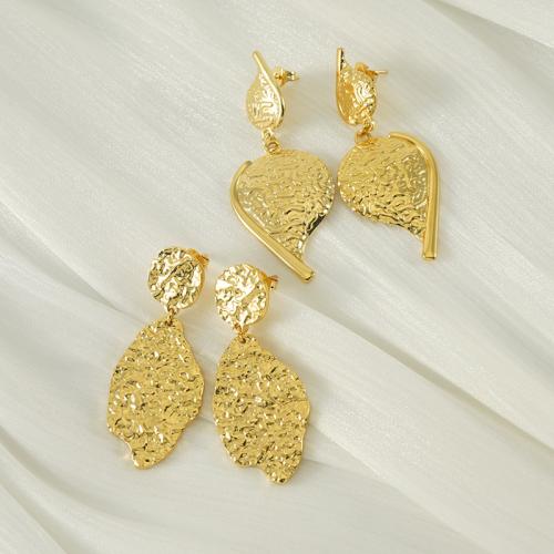 Stainless Steel Drop Earring, 304 Stainless Steel, 18K gold plated, fashion jewelry & for woman, golden 