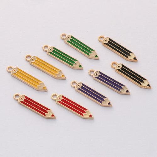 Zink Legierung Emaille Anhänger , Zinklegierung, goldfarben plattiert, DIY, keine, 6.1x27.1mm, ca. 100PCs/Tasche, verkauft von Tasche