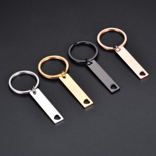 Stainless Steel Key Chain, 304 Stainless Steel, Rectangle, plated, fashion jewelry 