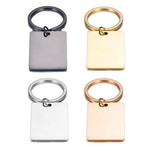 Stainless Steel Key Chain, 304 Stainless Steel, Rectangle, plated, fashion jewelry 